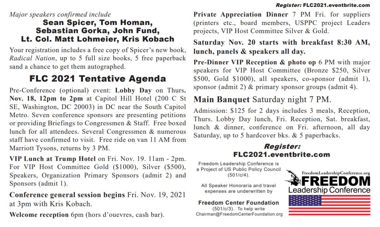 Freedom Leadership Conference — original event flyer 2