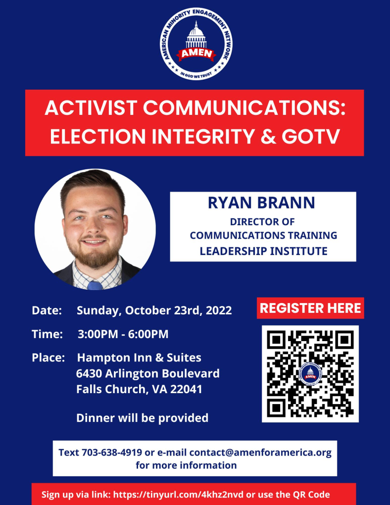 Activist Communications: Election Integrity and GOTV Workshop — original event flyer